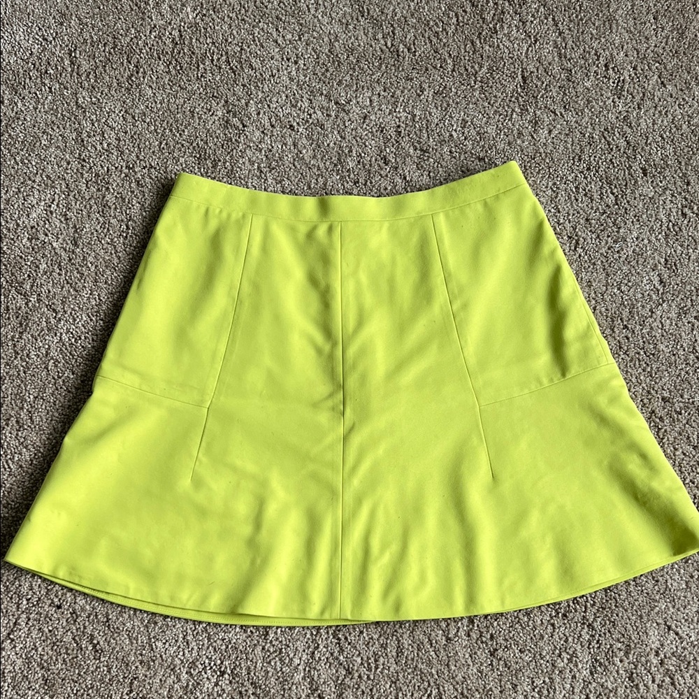 J. Crew Bright Lime A-Line Skirt
